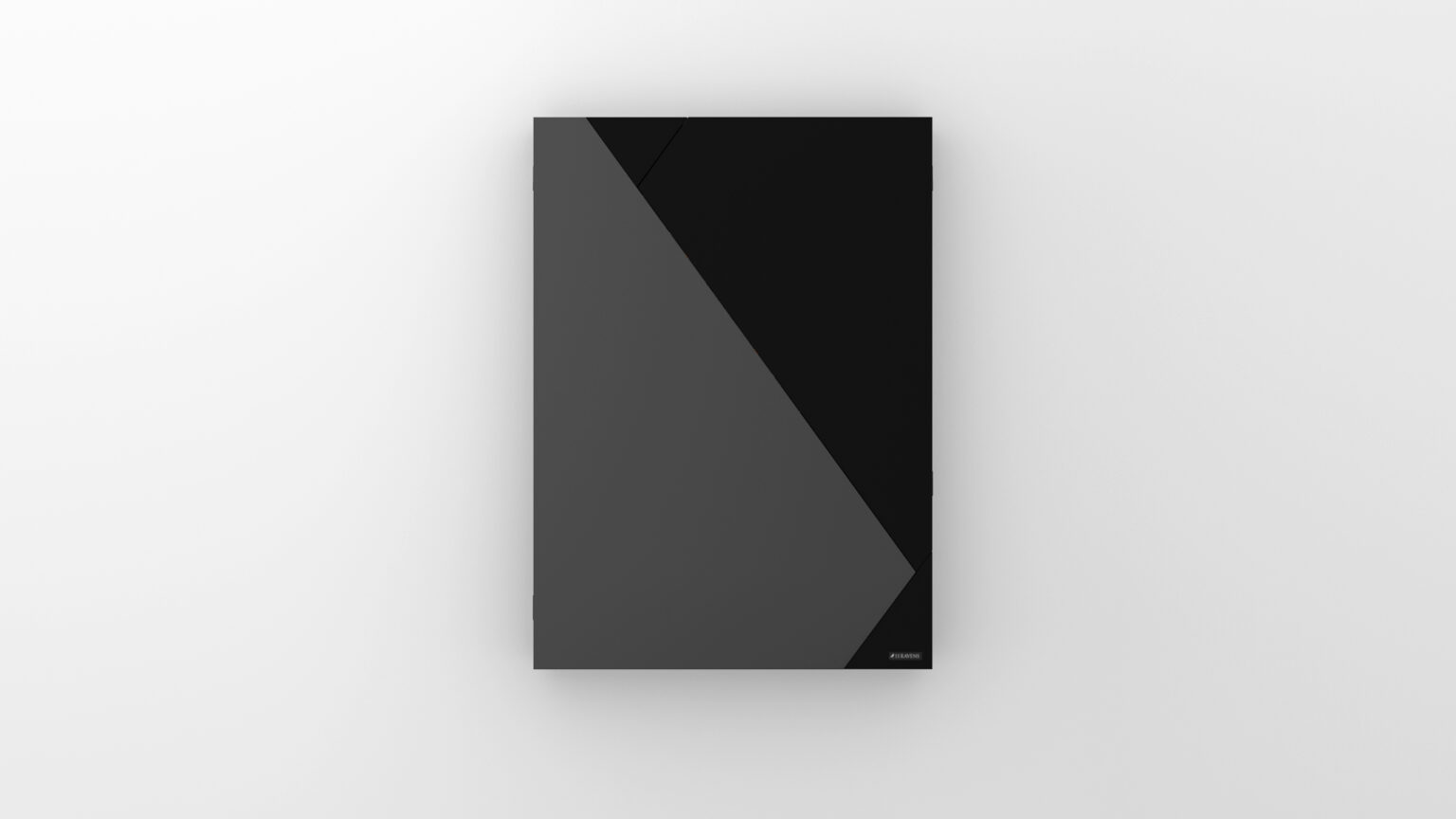 The Cardinal Dartboard is a minimalist black and dark gray geometric wall panel with intersecting triangles, evoking the style of a luxury dartboard, displayed on a plain white background.