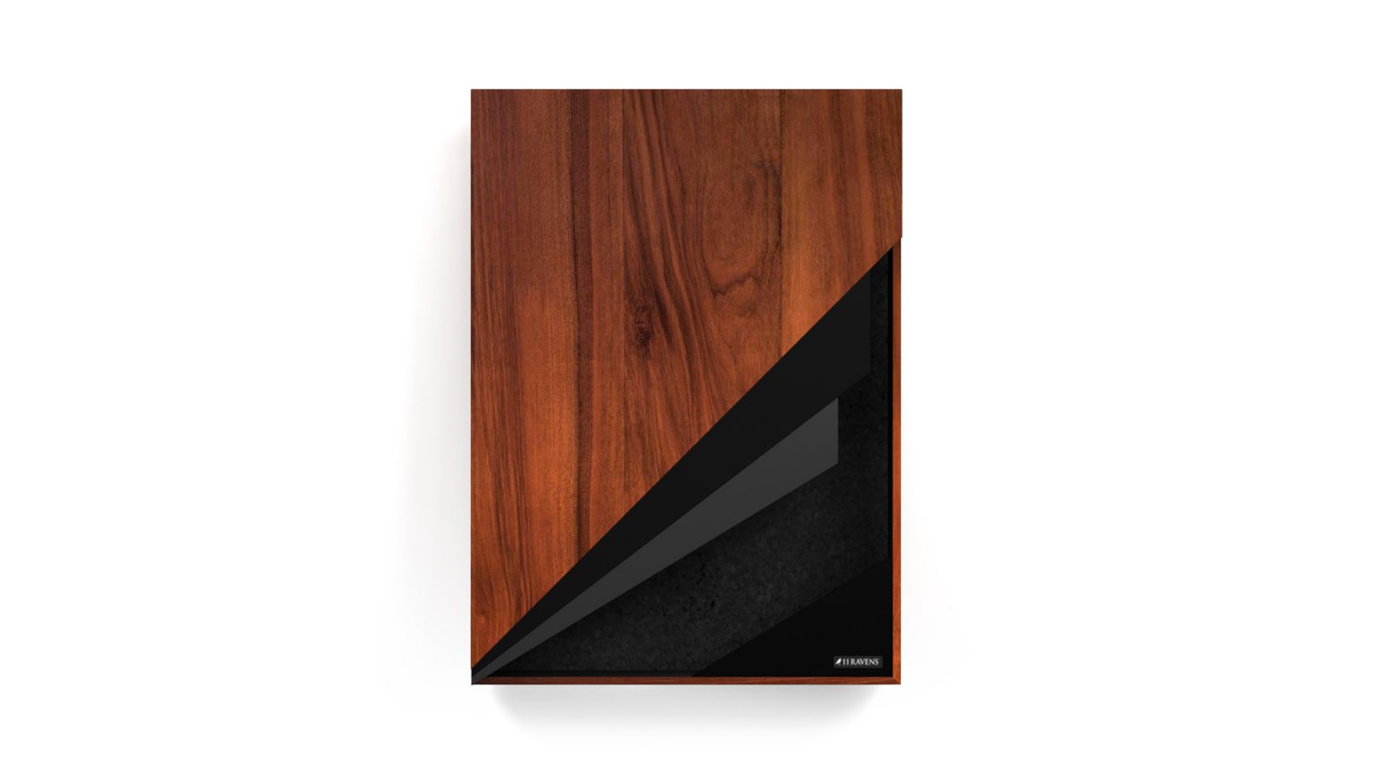 The Starling Dartboard boasts a sleek, minimalist design akin to luxury game tables. Its rich, polished wood finish exudes elegance, and the black fabric grille with a diagonal cut adds a stylish touch.