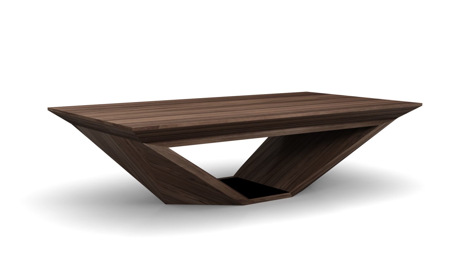 The Stealth Convertible Pool / Dining / Ping Pong Table elegantly transforms with its unique V-shaped base and smooth rectangular top. Positioned against a white backdrop, it serves as both a dining table and accommodates ping pong battles.