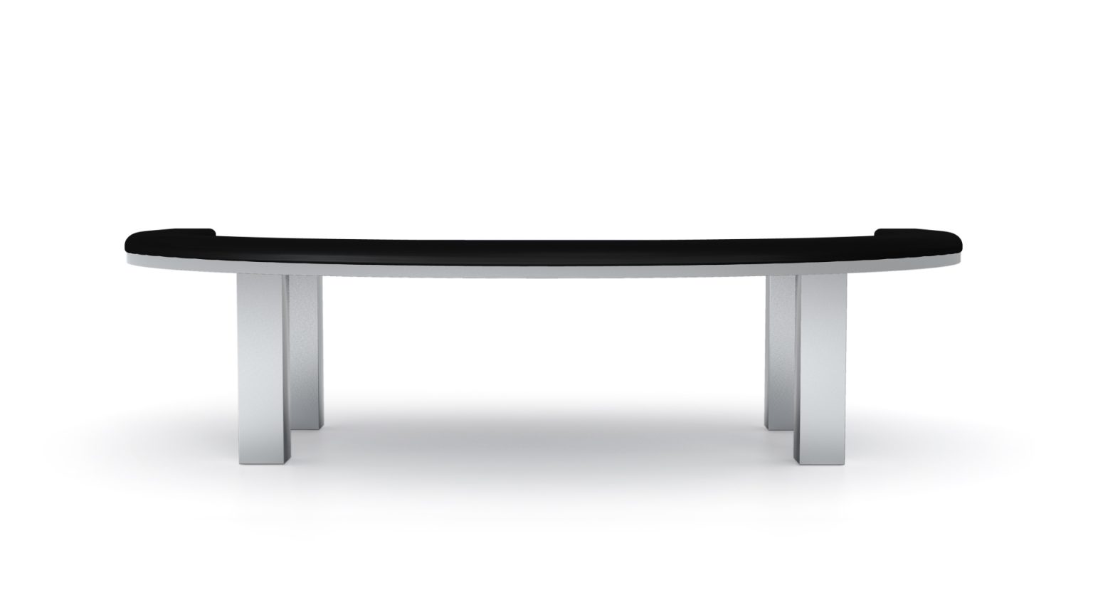 The Stealth Blackjack Table, with its minimalist semi-circular black surface and three sturdy metallic legs, embodies luxury. Its sleek design and smooth finish exude modern elegance, offering a perfect blend of style and function from every angle.