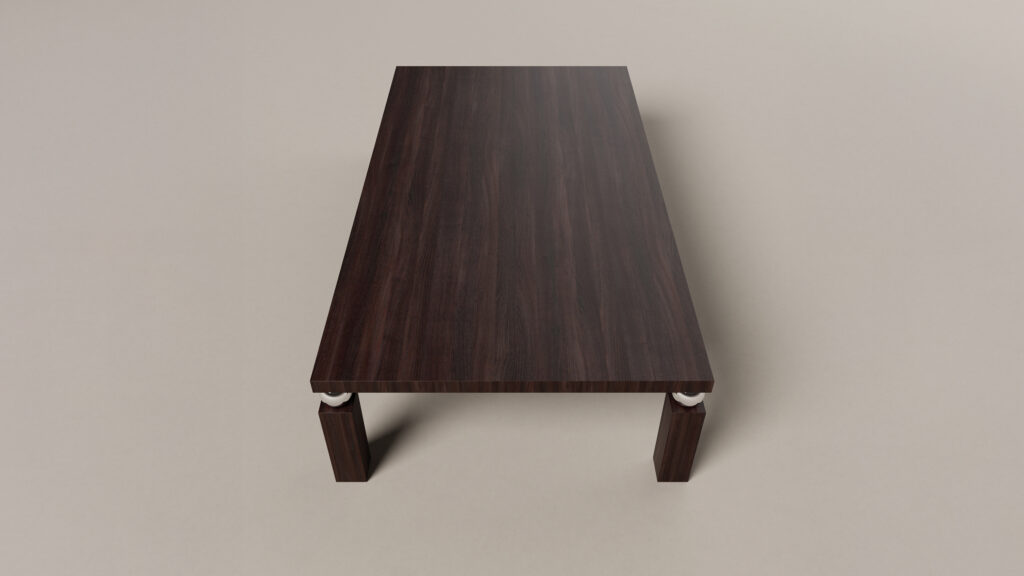 The Cena Dining Table is a rectangular wooden table with a dark brown finish and four legs, shown from above on a plain light background.
