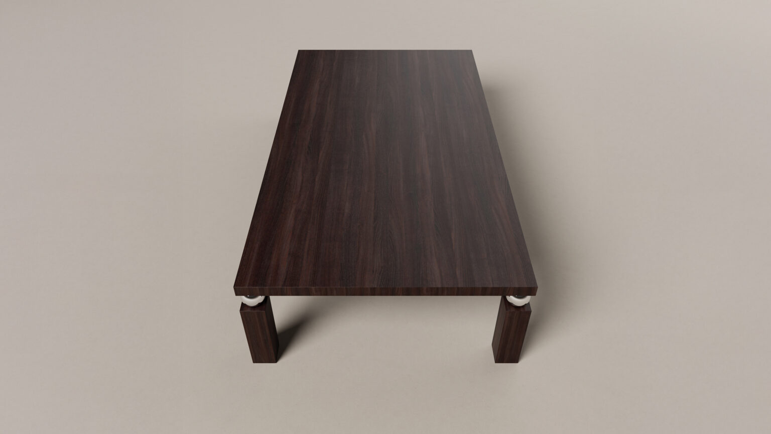The Cena Dining Table is a rectangular wooden table with a dark brown finish and four legs, shown from above on a plain light background.