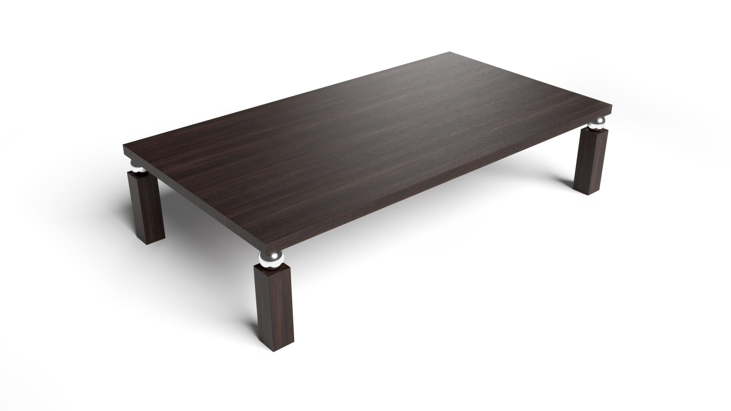The Cena Dining Table is a modern, minimalist rectangular table in dark brown wood with four sturdy legs and clean lines, shown against a white background.